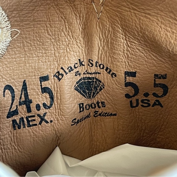 Bota Vaquera Western Rodeo Square Toe Cowboy Boots 100% Leather - Picture 10 of 12